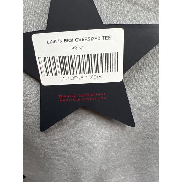 White Fox Boutique Link In Bio! Oversized Tee Greyscale Size XS/S - Picture 12 of 12